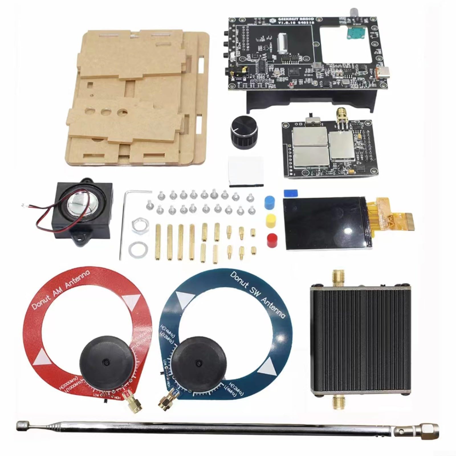DIY Allband-Radio V5A Kit, FM AM SW SSB LSB USB Luftfahrt Bandempfänger, digitaler Analogausgang mit DAB-Tuner für Elektronik-Enthusiasten (Paket 1)