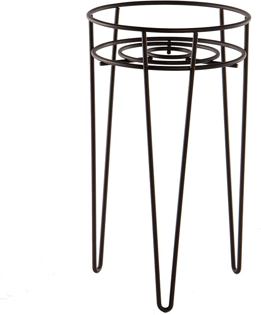 Metal Flower Pot Stand in Black | Tall Plant Stands Indoor | Wire Plant Pot Holder | Raised Plant Pot with Hairpin Legs | Planter Stand | M&W