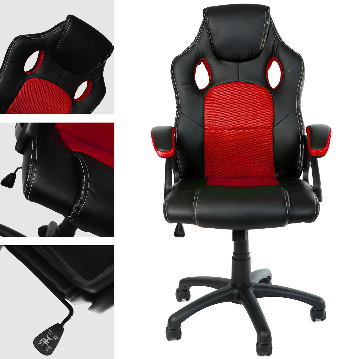 Panorama24 Gamer Stuhl Gaming Schreibtischstuhl Chefsessel Bürostuhl Ergonomisch, Grau, 9 Farbvarianten, gepolsterte Armlehnen, Wippmechanik, belastbar bis 150 kg, Lift TÜV geprüft