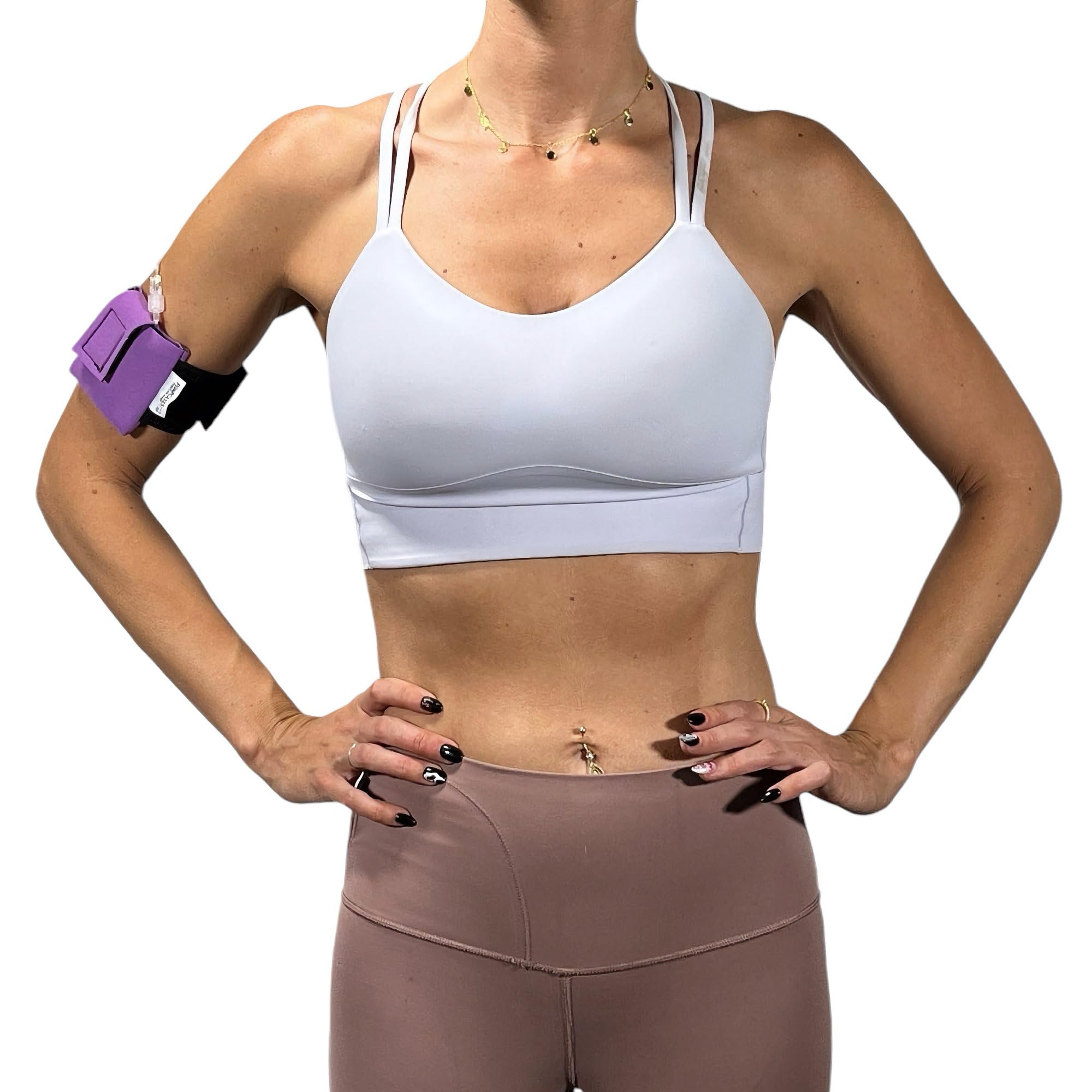 Pumpcases Adjustable Lavender Insulin Pump Belt – Diabetic Insulin Pump Stretch Band – Arm Band Insulin Pump Case – Compatible with Mobi – Assembled in The USA (Medium)