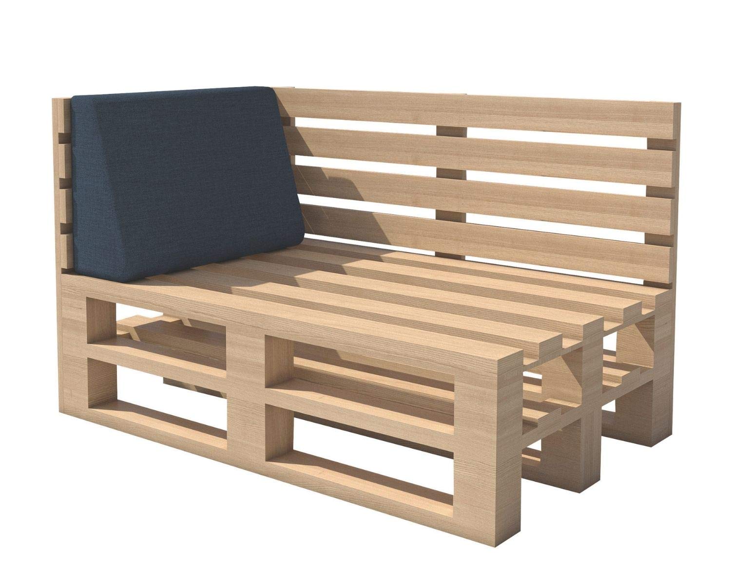Cojín Chilly Pilley De Palet Interior Exterior Lavable Extraíble Cojín De Asiento Cojín De Respaldo (Cojín Lateral 60x40x10/20, Azul)