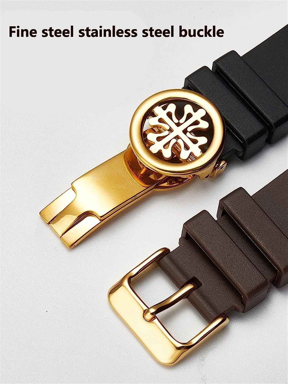 Correa de Silicona para Reloj 5711 5712g, Interfaz Especial, 25 mm x 13,0 mm (marrón, sin Hebilla, 25 mm x 13,0 mm)