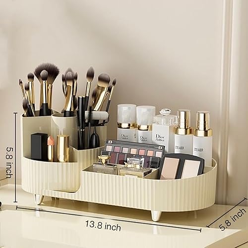 Miniatura 5 de Organizador de maquillaje giratorio de 360 grados de gran capacidad, vitrina de cosméticos para mostrador de baño, organizador de cosméticos, fácil