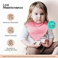 Vista 5 de Drool Bibs for Babies – Organic, Unisex, Soft Absorbent Teething Bibs with Adjustable Snaps