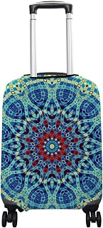 Capa de bagagem, mandala boêmia, vintage, floral, azul-petróleo, boho, serve para malas de 45,7 a 55,8 cm, elastano, protetor de bagagem de viagem, Multi, XL Cover(Fits 29-32 inch luggage)