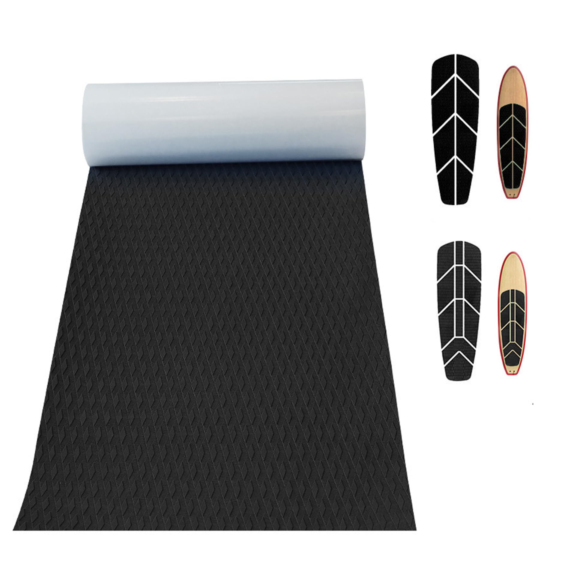 Tampon de Traction de la Planche de Surf, Pad de Traction de Surf EVA de 36x15 Pouces Non glissé, padboard de Surf Noir résistant aux UV, Accessoires de Surf Robustes en Eau