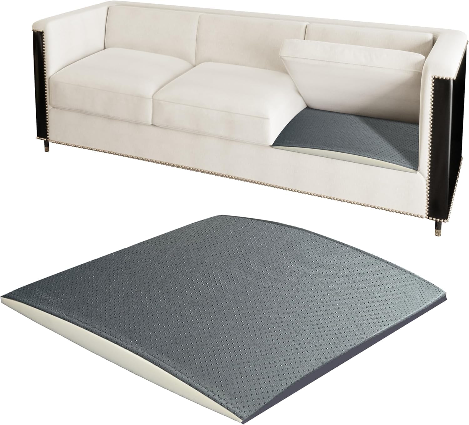 Planche de support de canapé en pack de 3 inserts gris 52x52 cm de qualité supérieure