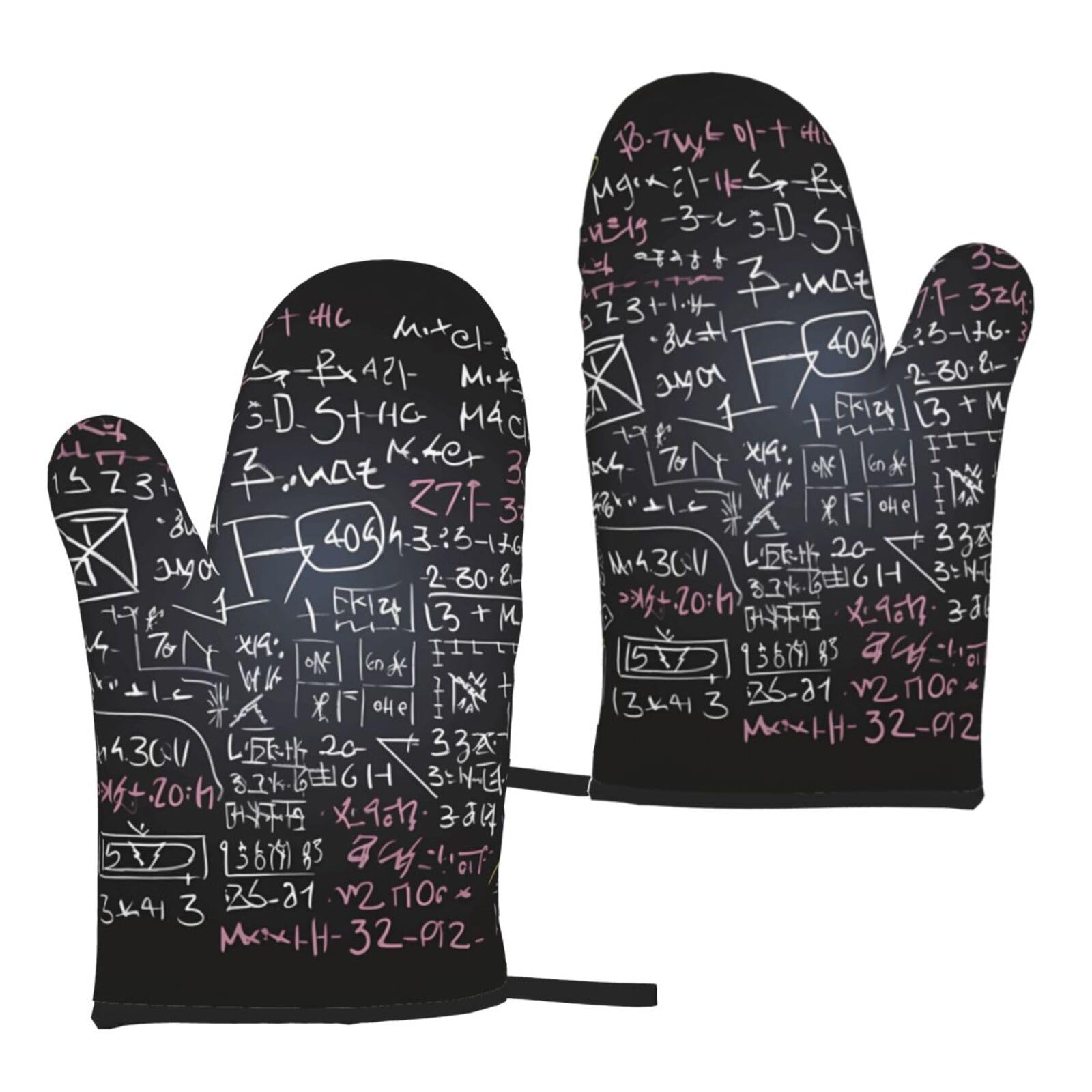 Paqolsmckr Math Formula Oven Mitts Set Of 2 Non-Slip Oven Gloves For Kitchen Oven Mitt Heat Resistant Oven Glove For Cooking Microwave Baking Bbq