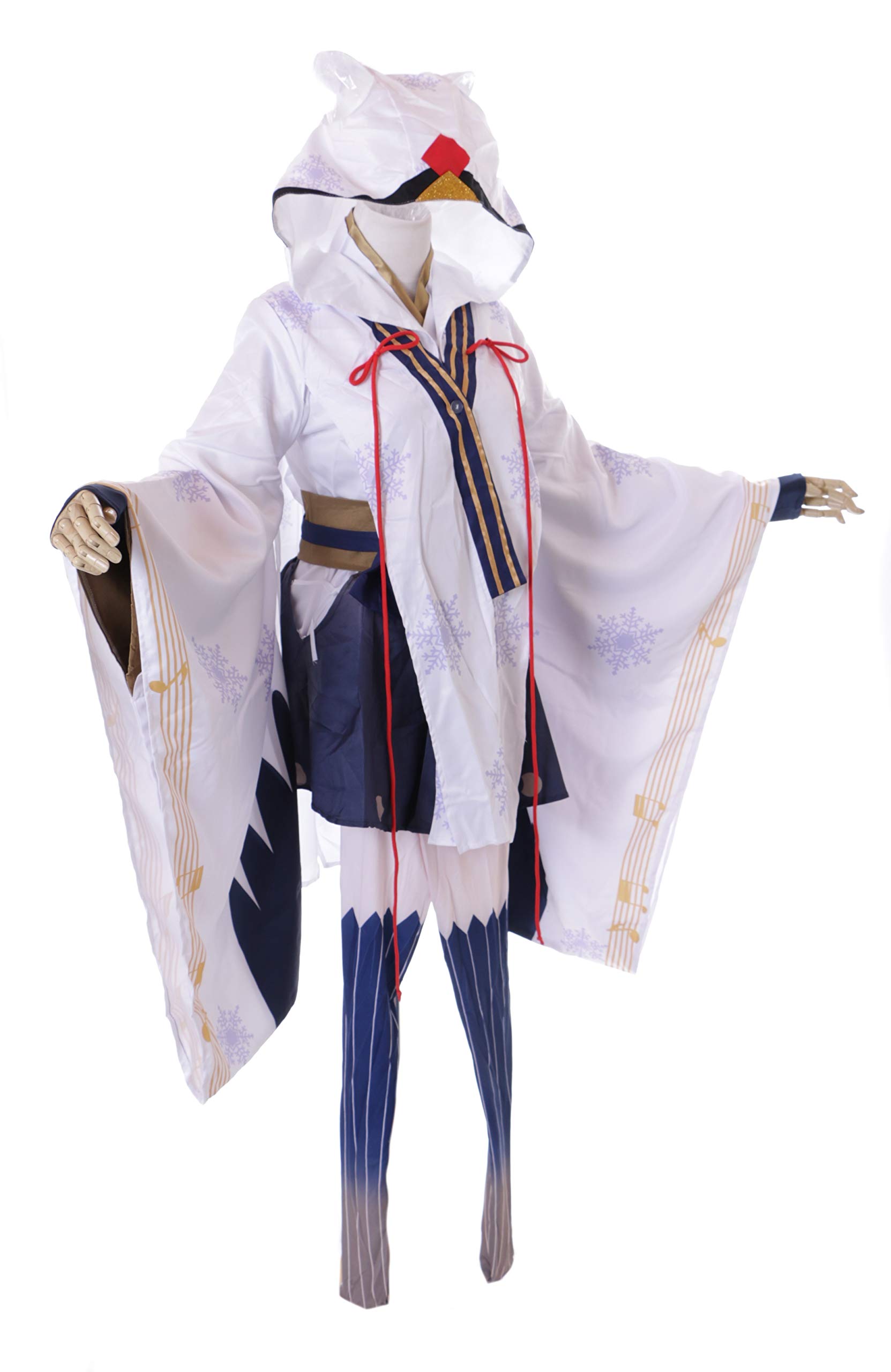 Kawaii-Story MN-117 Vocaloid Miku śnieg czarownica Yuki Onna biały japoński kimono 8-częściowy kostium Cosplay (L)