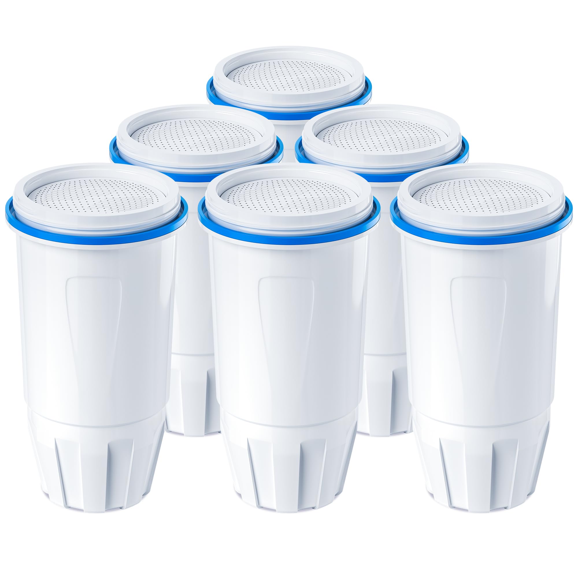Water Filter Replacement Compatible with Zero Pitcher and Dispensers ZR-001, ZR-017, ZP-006 ZD-013, Reduces Lead,TDS, PFOA/PFOS, Chlorine and More, by NUTTUTO, Pack of 6