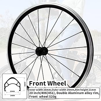 Amazon.co.jp: 20インチ折りたたみ自転車用ホイールセット 406/451