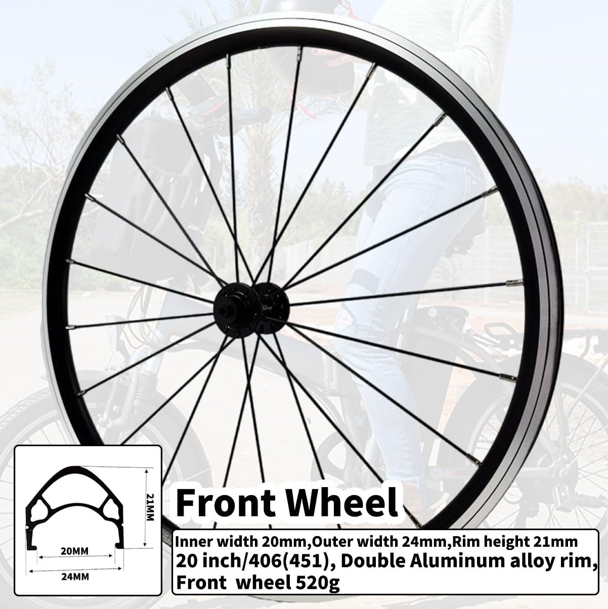 Amazon.co.jp: 20インチ折りたたみ自転車用ホイールセット 406/451 