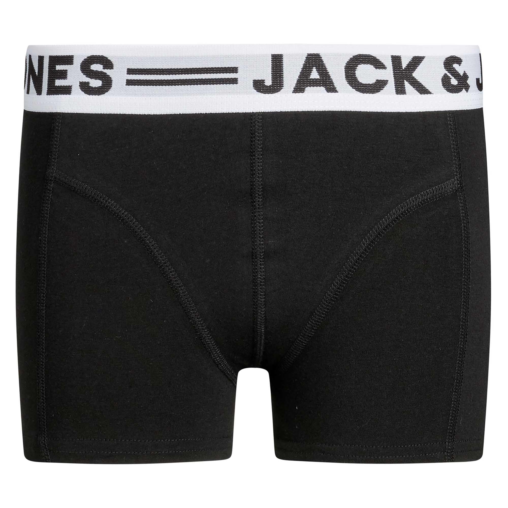 JACK&JONES - Calzoncillos tipo bóxer para niño, paquete de 6 unidades, algodón elástico, con logotipo
