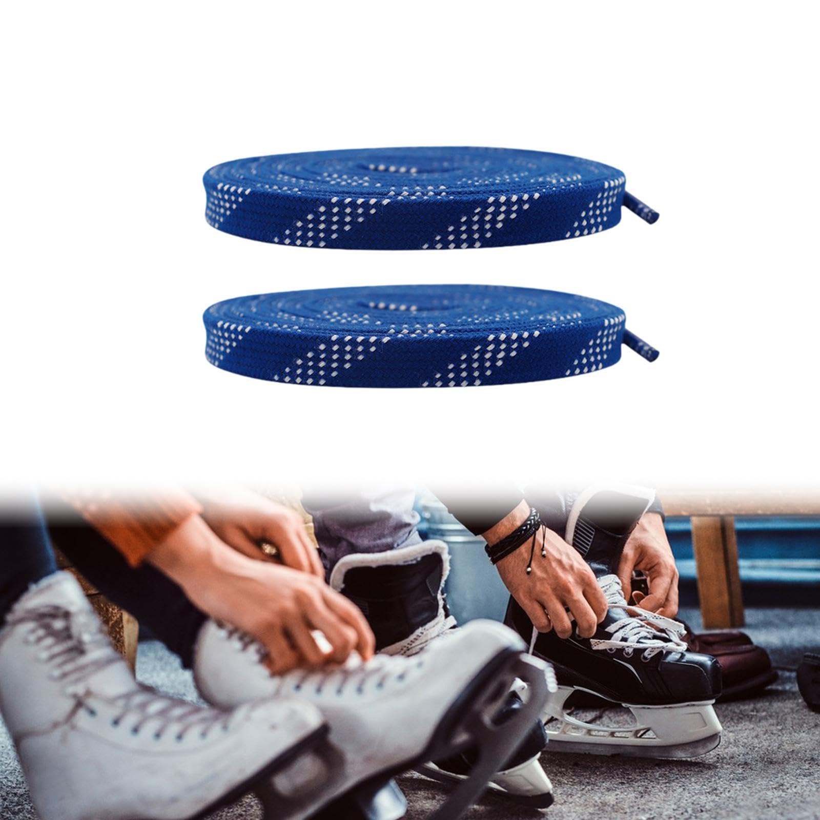 Ronyme 4x1 Paar Eishockey Schlittschuhschnürsenkel, Gewachste, Flache, 1 cm Breite Rollschuhschnürsenkel, Schnürsenkel für Eiskunstlaufschuhe
