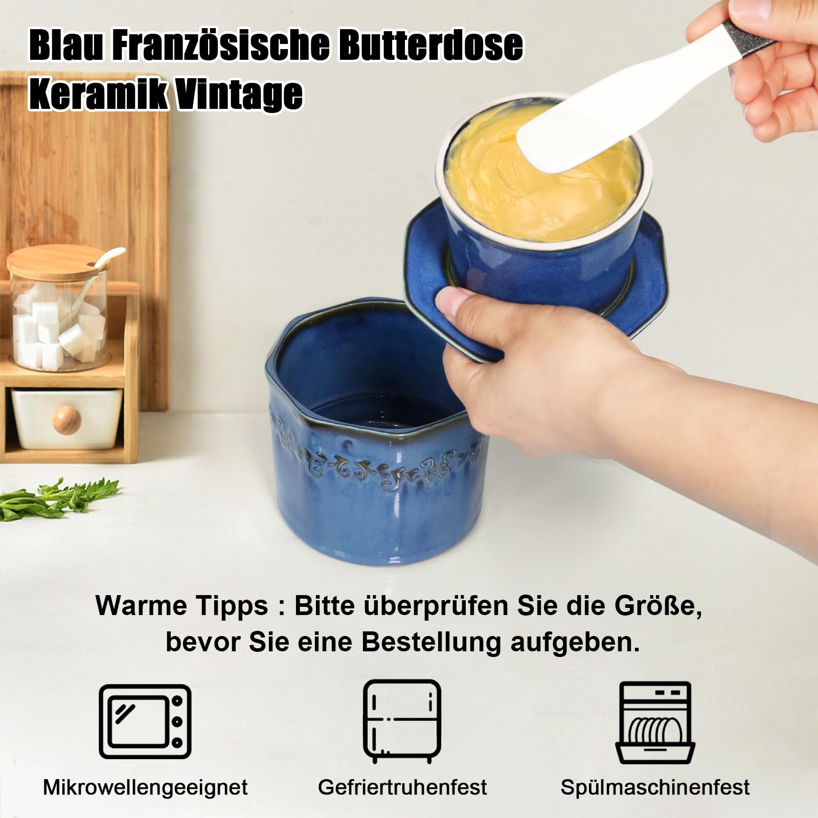 Ceramic Dish, French Dish for Spreadable Ceramic with Lid, Porcelain Pot - Barrel for Making Dishwasher Safe - Image 3