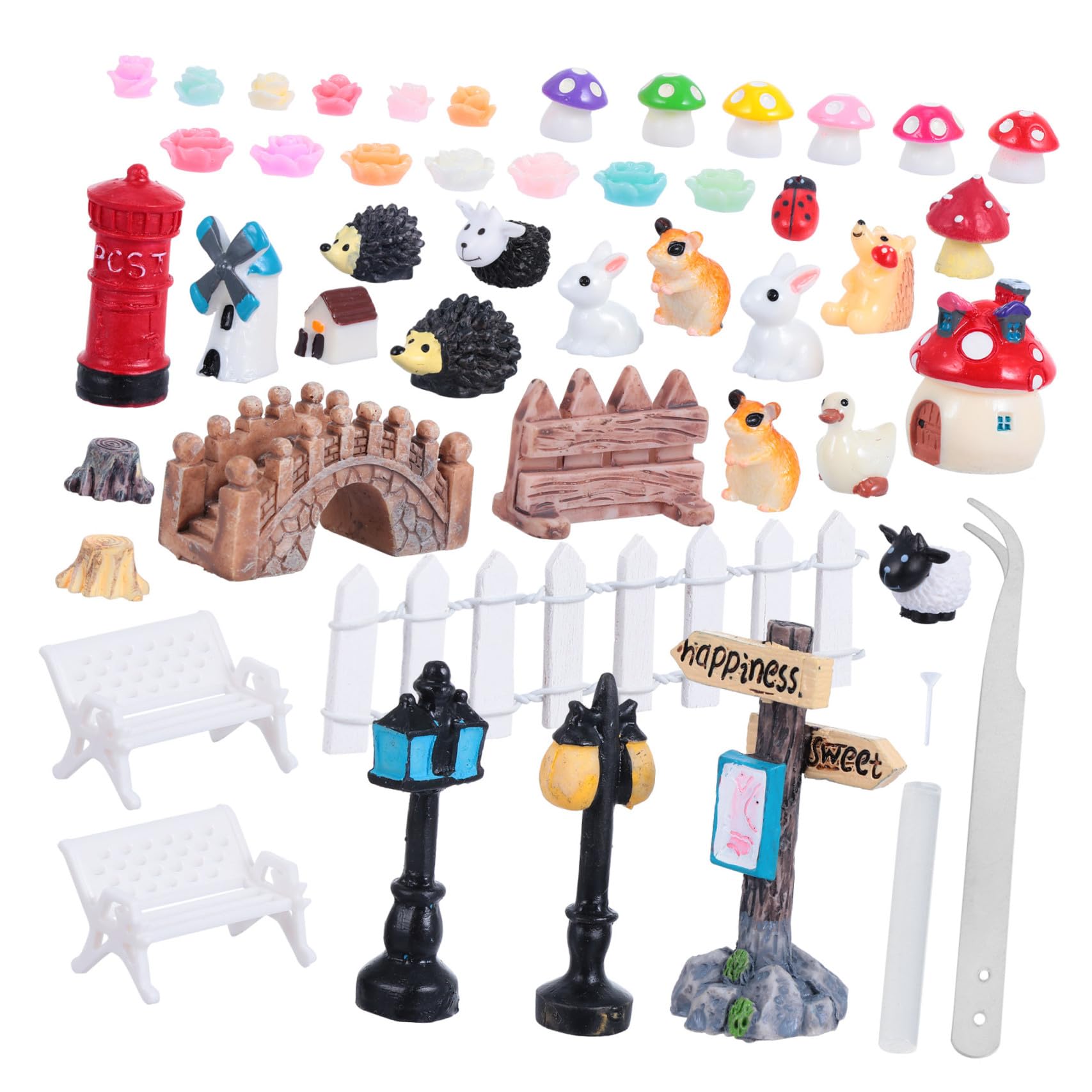 TOYANDONA 99 Piezas Kit de Adornos Miniatura Jardín Decoraciones de Suculentas Manualidades