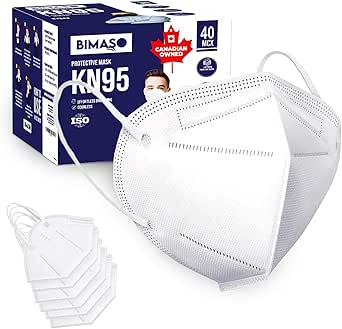 [40 PACK] 5-Ply Disposable Face Mask - Premium Material and Comfortable Fit for Safe and Effective Protection