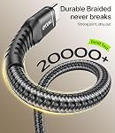 USB C to USB C Cable 240W [6FT, 2Pack] PD Type C Fast Charging Cord Braided USBC CarPlay Cable for iPhone 17 Pro Max, 16 15, iPad Pro/Air/mini, MacBook, Samsung Galaxy S26/S25/S24, Laptops - Black