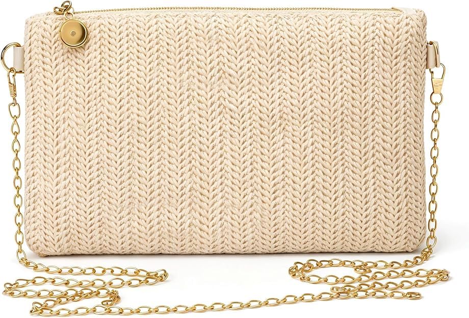 gzrc-yddk Clutch Purse for Women, Straw Bag, Elegant Women Handbags, Summer Beach Bag Bohemian Zipper Wristlet for Travel Work Bag, Beige-picture-26