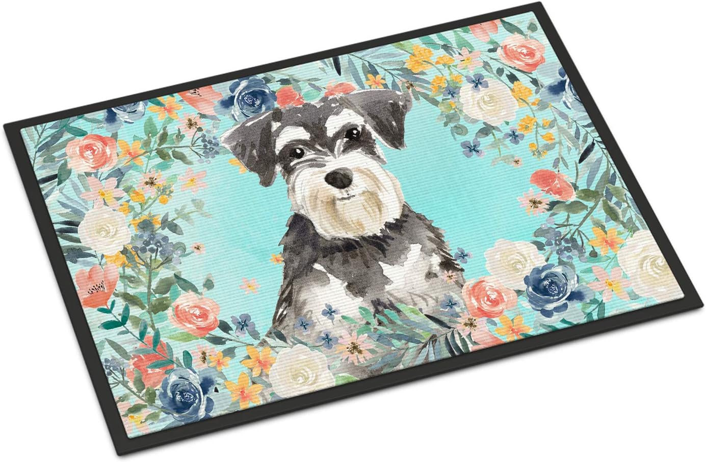 Caroline's Treasures CK3417MAT Schnauzer #2 Doormat 18x27 Front Door Mat Indoor Outdoor Rugs for Entryway, Non Slip Washable Low Pile, 18H X 27W