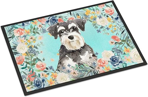 Caroline's Treasures CK3417MAT Schnauzer #2 - Tapete para puerta delantera, 18 x 27 pulgadas, para interiores y exteriores, para entrada,