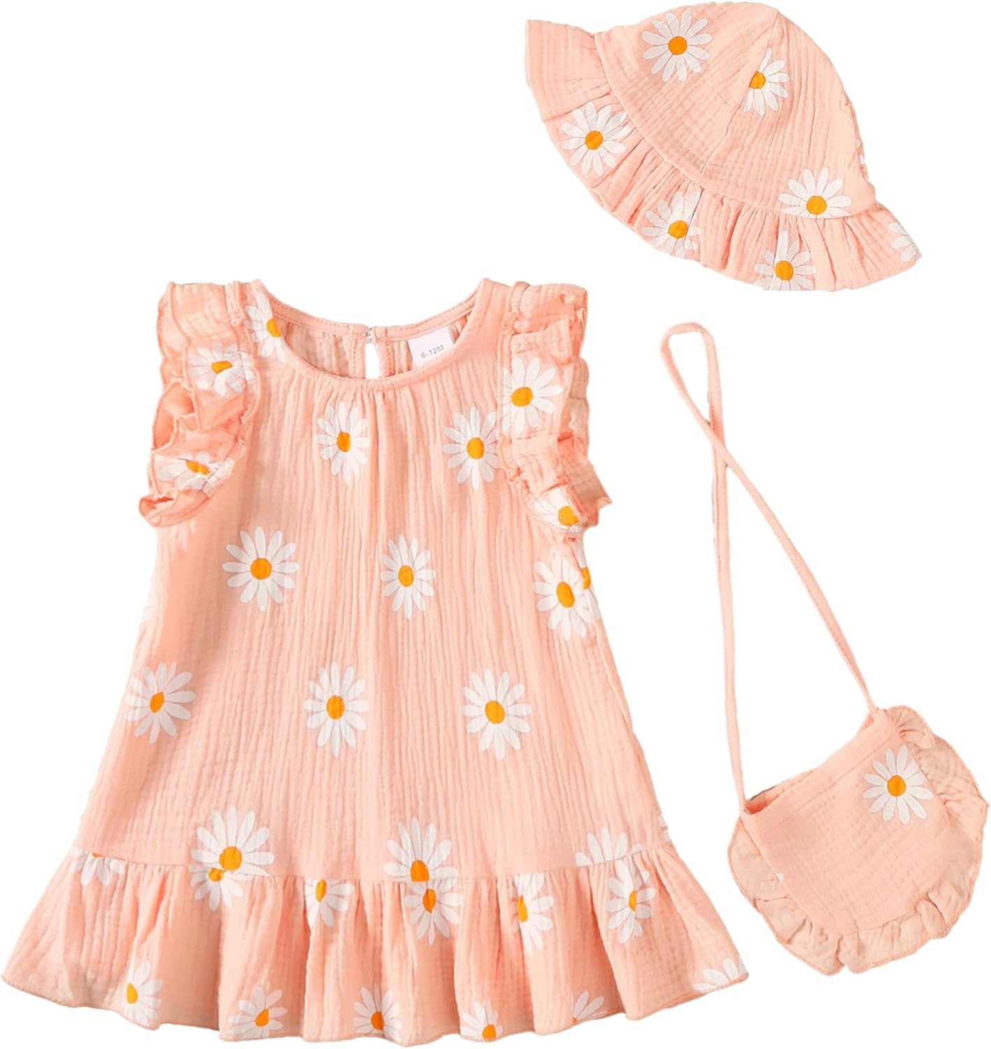 Infant Baby Girl Dress Summer Clothes Ruffle Sleeveless Dresses Casual Linen Floral Sundress for Toddler Girls