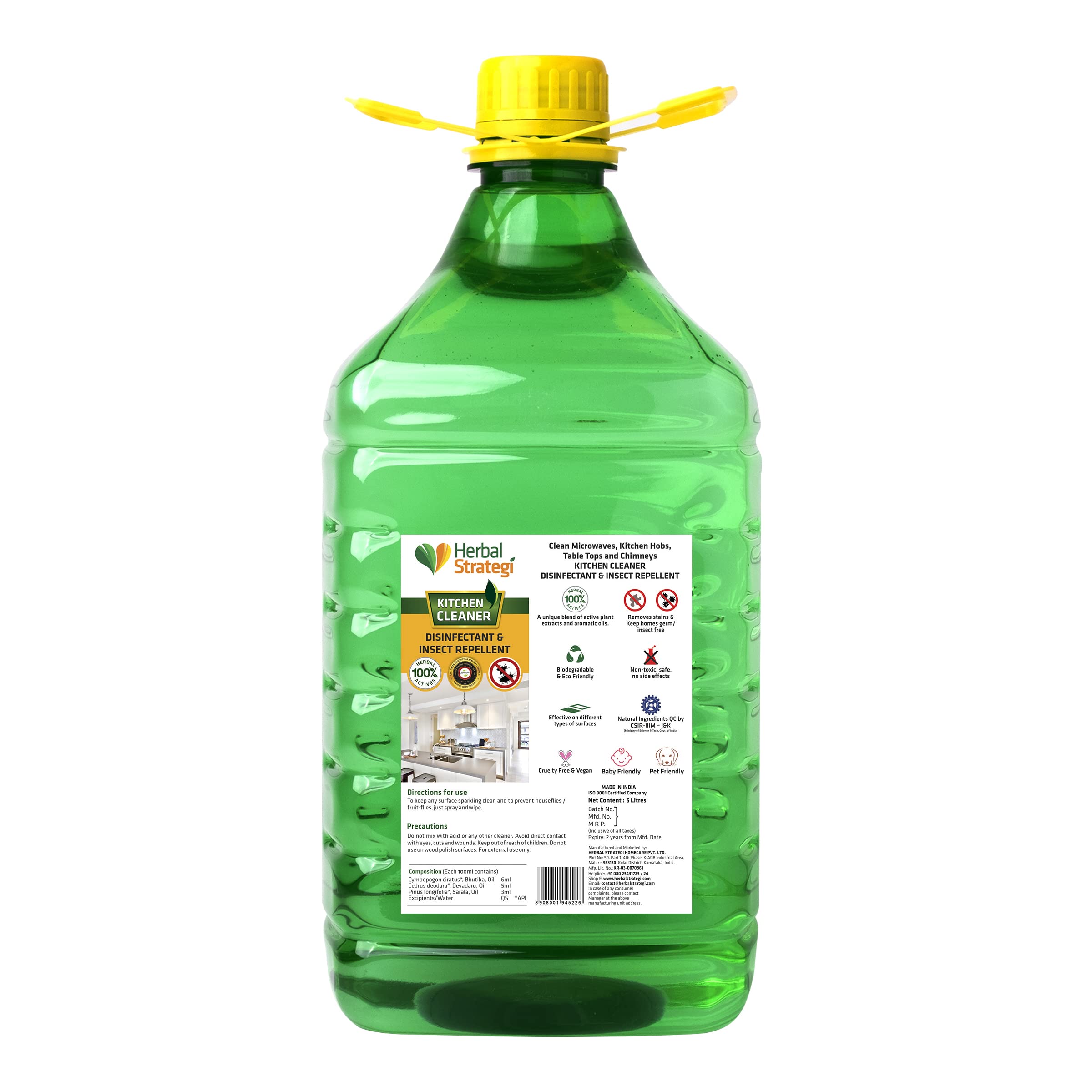 Herbal Strategi Just Mop Kitchen Cleaner – 5L Refill | Removes Grease, Dirt & Tough Stains | Disinfectant & Insect Repellent | Baby Safe & Pet-Friendly | 100% Herbal Actives (B0B9NQTD25) Amazon Price History, Amazon Price Tracker