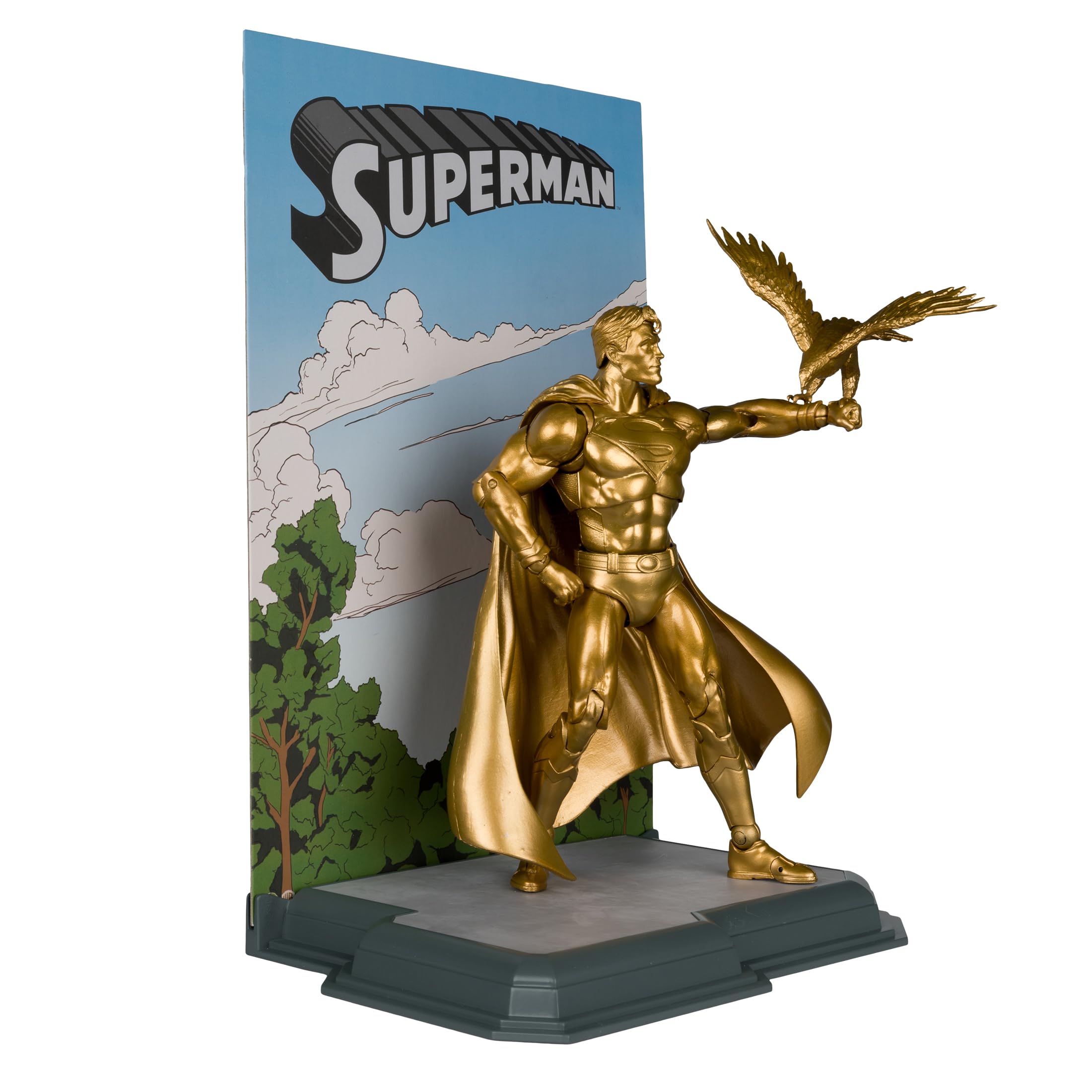 McFarlane DC Multiverse Actionfigur Superman (Centennial Park Tribute Statue) Gold Label 18 cm | DC Multiverse 17,8 cm Actionfigur Exclusive - Superman (Centennial Park Tribute Statue) Gold Label
