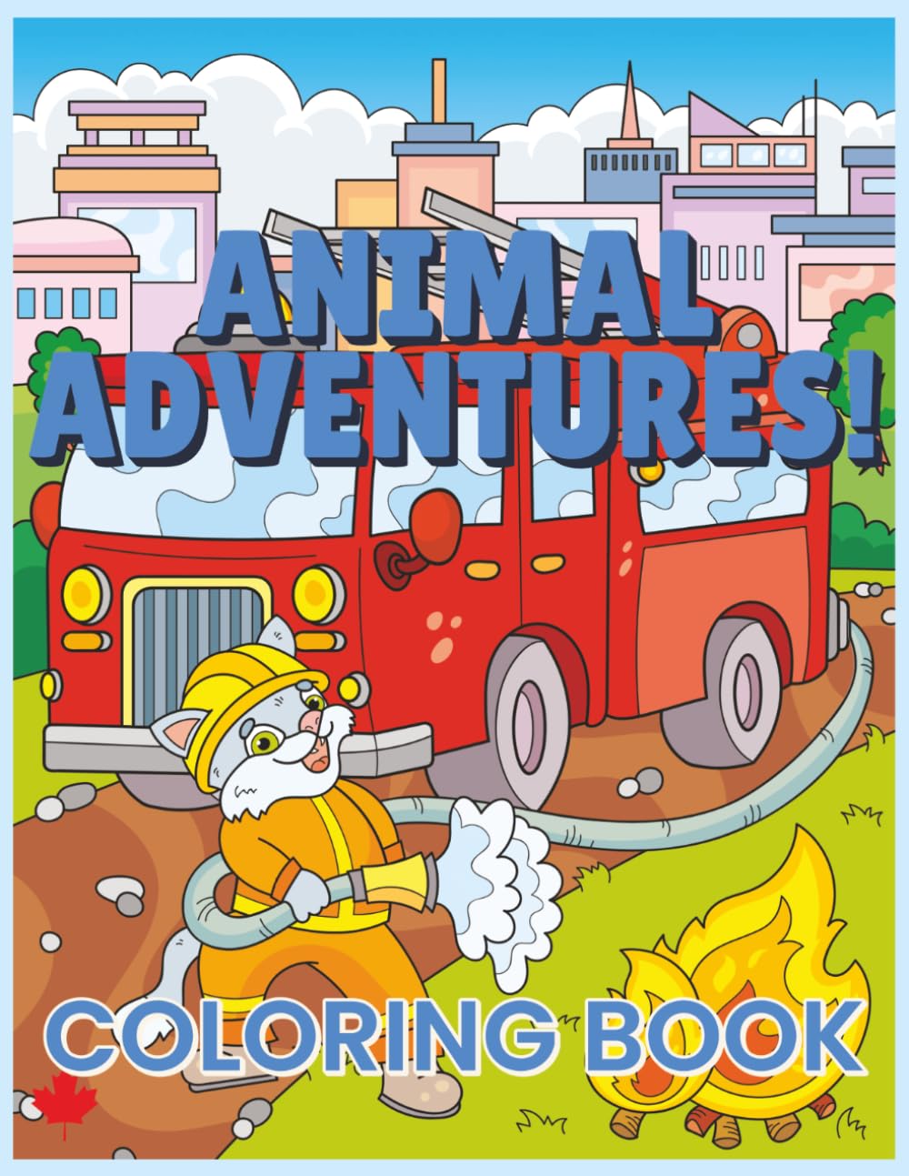 Animal Adventures Coloring Book: 30 Human-Illustrated Cute Animal Adventures in Cars, Trucks & Fun Vehicles | Bold and Easy Coloring Pages for Kids Ages 4–8