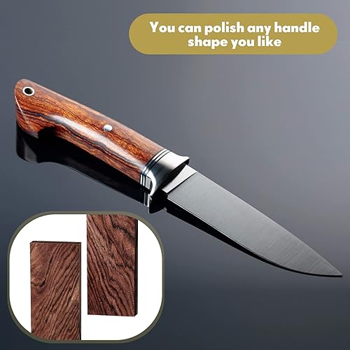 Miniatura 4 de 4 piezas de mango de cuchillo de madera natural de madera natural, básculas de cuchillo para manualidades de bricolaje (5.12 x 1.77 x 0.51 pulgadas)