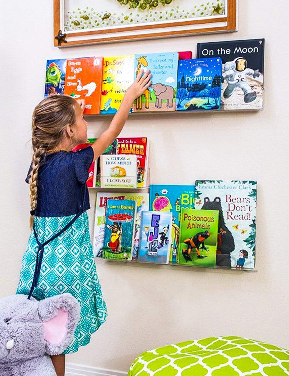 Buy WINKINE Kids Book Shelves, 2 Pack Clear Invisible Wall ed Acrylic