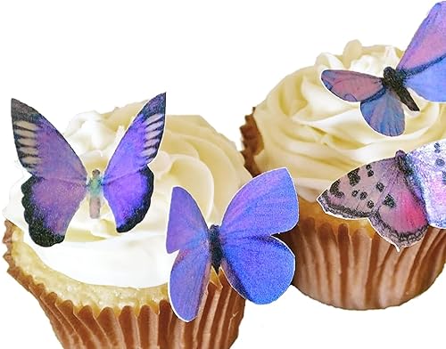 Mariposas comestibles para decoración de pasteles, tamaño pequeño, fabricado en los Estados Unidos, decoración para pasteles de mariposas y cupcakes