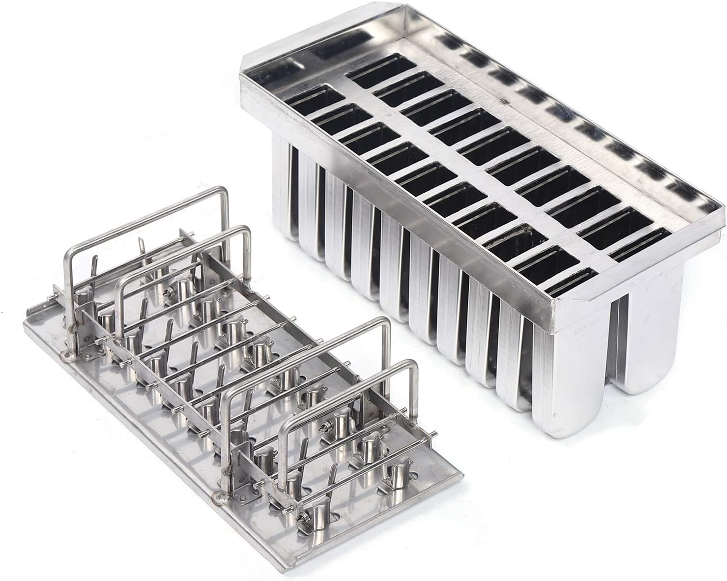 Stainless Steel Popsicle Molds - Commercial Grade Large Ice Pop Mold 20/30pcs Set - for Healthy Homemade BPA Free Treats - 4 Shapes Available (20 pcs-B)