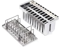 Vista 7 de 20PCS Stainless Steel Frozen Popsicle Molds,Commercial Popsicle Mold Ice Cream Stick Holder,Ice Cream Pops Bars Maker Freezer Tray,Silver 0.8mm