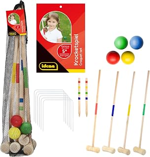 Krocket-Set aus Holz mit Tragenetz