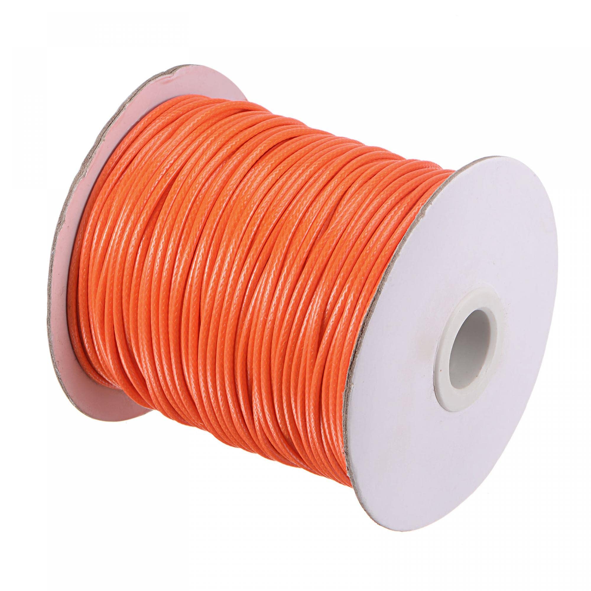 sourcing map 2mm Waxed Polyester String Cord 78M (85-Yards) Beading Thread Crafting Rope for Jewelry Making Bracelet Necklace Weaving, Orange โ image 1