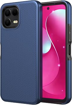 T-Mobile Revvl 8 Pro用携帯電話ケース、スクリーンプロテクター付き、Revvl 8 Pro 5Gケース デュアルレイヤーヘビーデューティー保護、スリムフィット 頑丈 耐衝撃 ミリタリーグレードカバー Tmobile Revvl 8Pro用 ブルー
