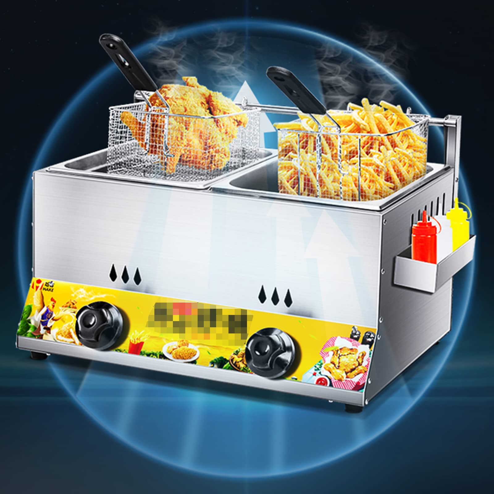 ステンレス製フライヤー 本体とバスケット2個付き 楽天市場】フライヤーバスケット (幅127×奥行280) ポテトフライヤー