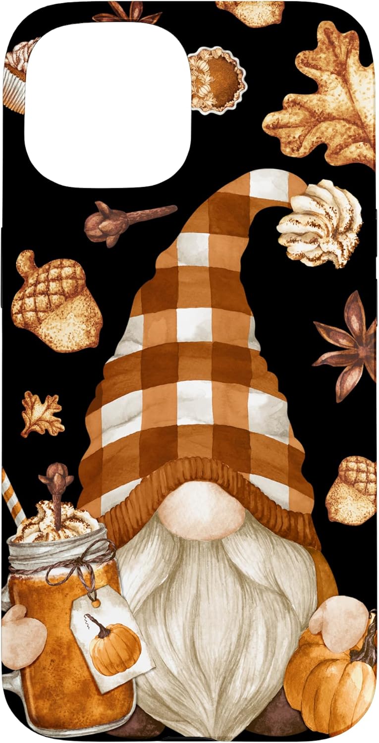 Cute Thanksgiving Pattern For Autum Gnome Love Pumpkin Spice Case for iPhone 14 Pro Max