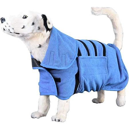 DOZCA Dog Towel Robe, Super Absorbent Microfibre Bathrobe, Dog Drying Robes for Large Medium Small Pet Cats, Puppy Dogrobes After Bath Raining Swimming