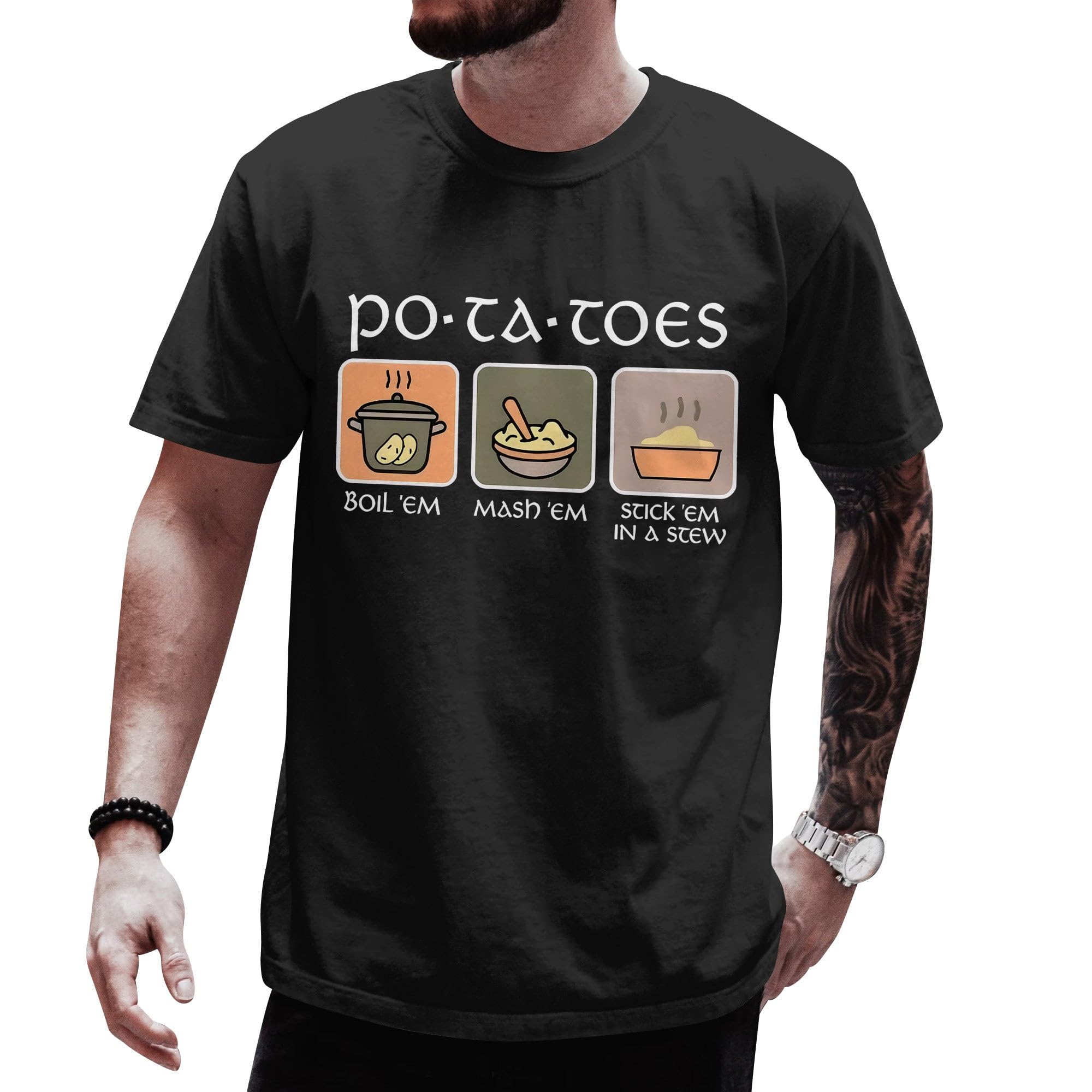 Photo 1 of NebulaRave Potatoes Boil Them Mash Them Stick Them in a Stew Graphic T-Shirt