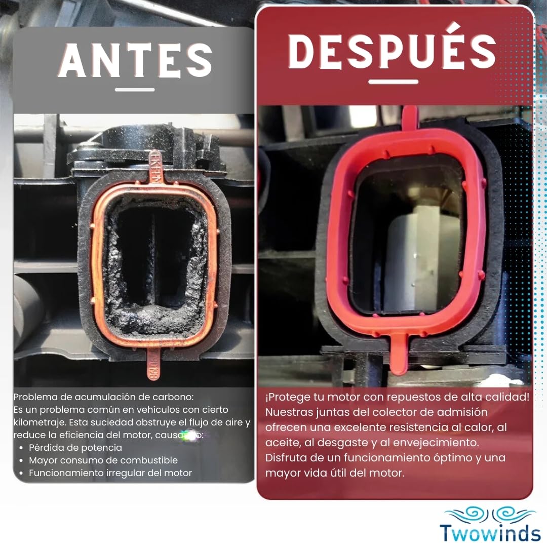 Twowinds - Kit Anular Mariposas Colector Admisión (32mm) Compatible con BMW E39 E46 E60 E61 E63 E64 E67 E81 E82 E88 E90 E91 E92 E93 X3 E83 X5 E53 E87 X5 E70 X6 E71 - 6 Cilindros (6 tapones, 20 Juntas)