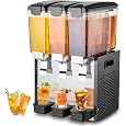 VEVOR Commercial Beverage Dispenser, 3 Tanks 10 L / 10.6 QT Per Tank Juice Dispenser, 440W Stainless Steel Ice Tea Drink Mach