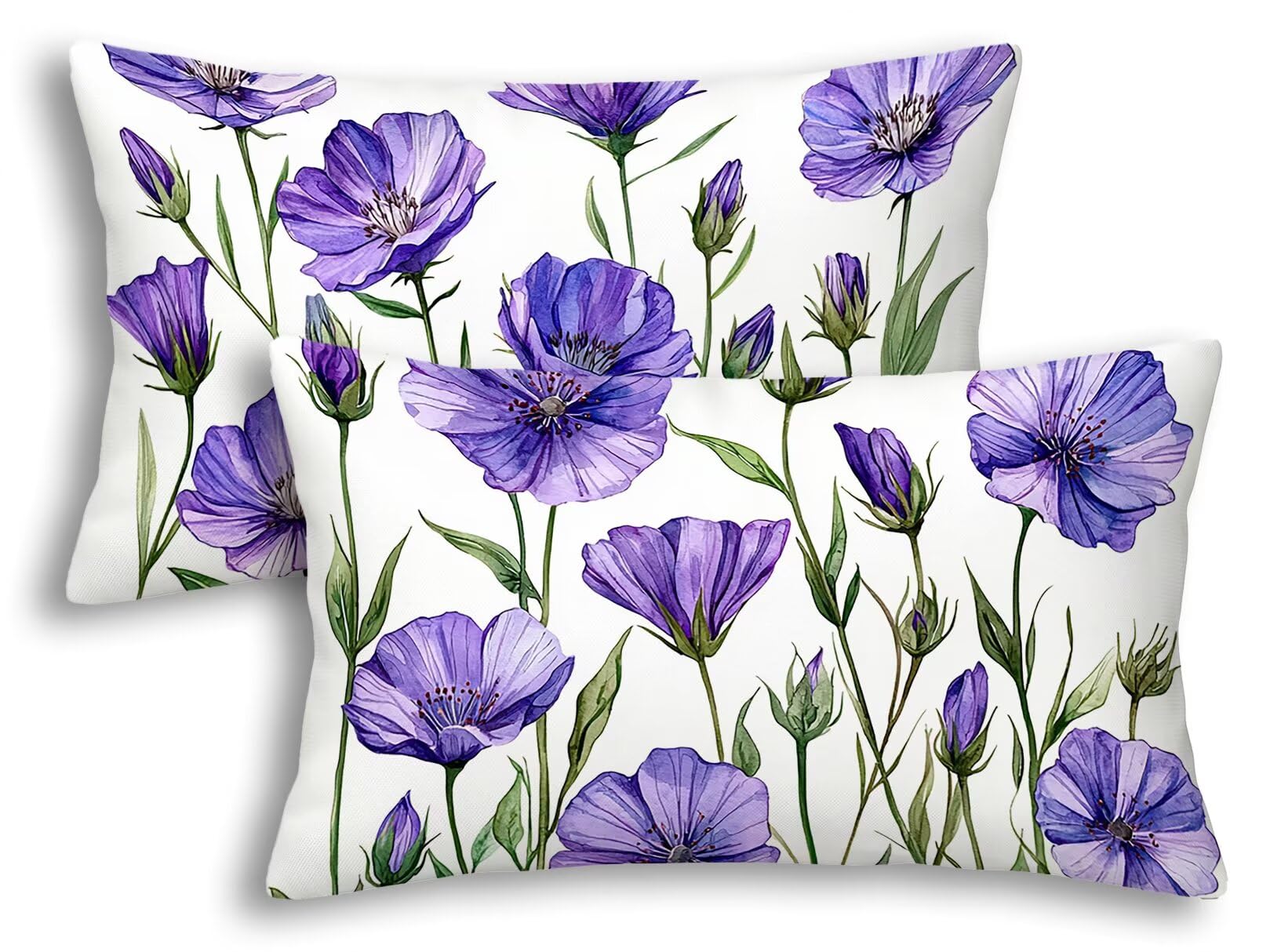 Housse coussin fleur 40x80 cm taie oreiller velours