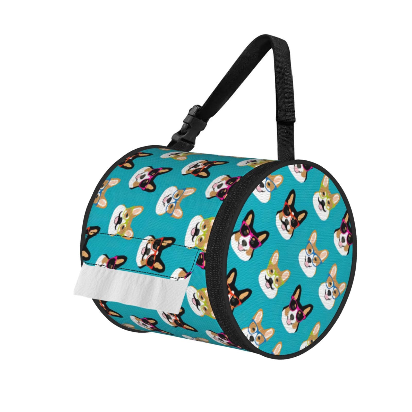 Dog 5 Print Fashion Tissues Organizer Box, Hanging Tissue Holder For Purse Coins For Car Office Daily Outing