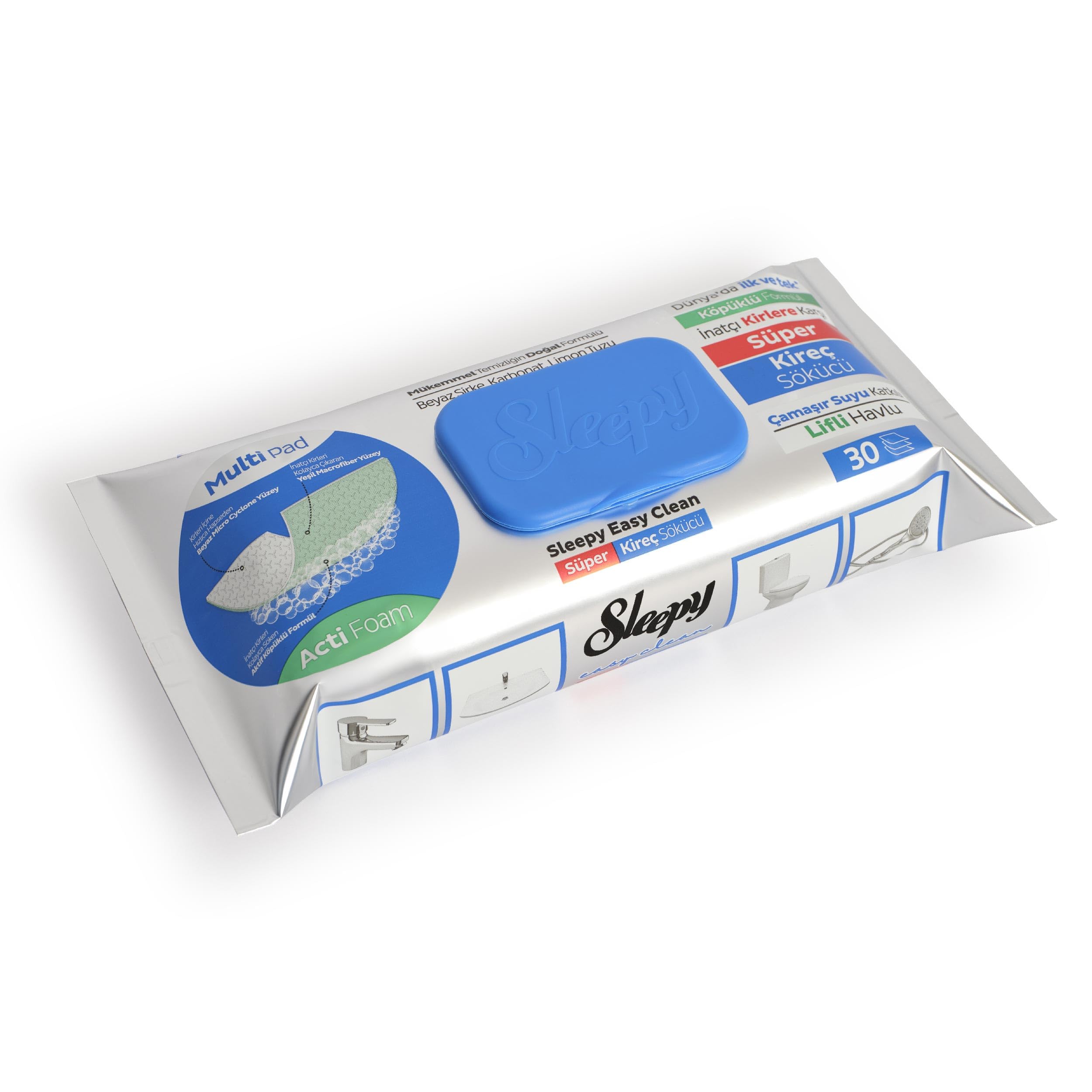 Sleepy Easy Clean Süper Kireç Sökücü Yüzey Temizlik Havlusu&Mendili 30 Yaprak