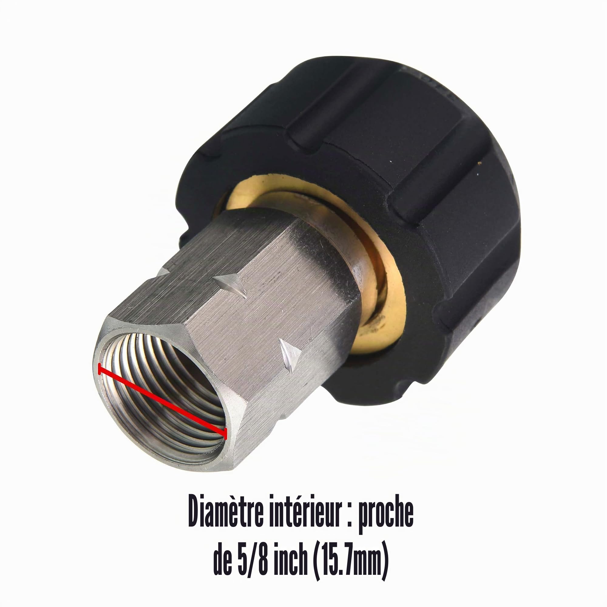 Tool Daily Raccord Haute Pression, M22 14 mm Femelle vers 3/8" Femelle NPT | Adaptateur pour Tuyau de Nettoyeur Haute Pression, 310 bar (4500 PSI)
