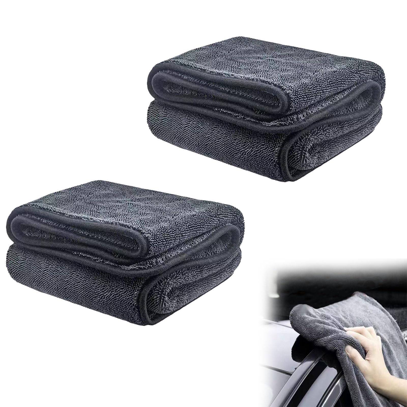 2 Pcs Bathroom Drying Cloth (40 x 40CM), Magic Cleaning Cloth Reviews for Removing Water in Kitchen and Bathroom, Say Goodbye to Streaks Stains Limescale Deposits