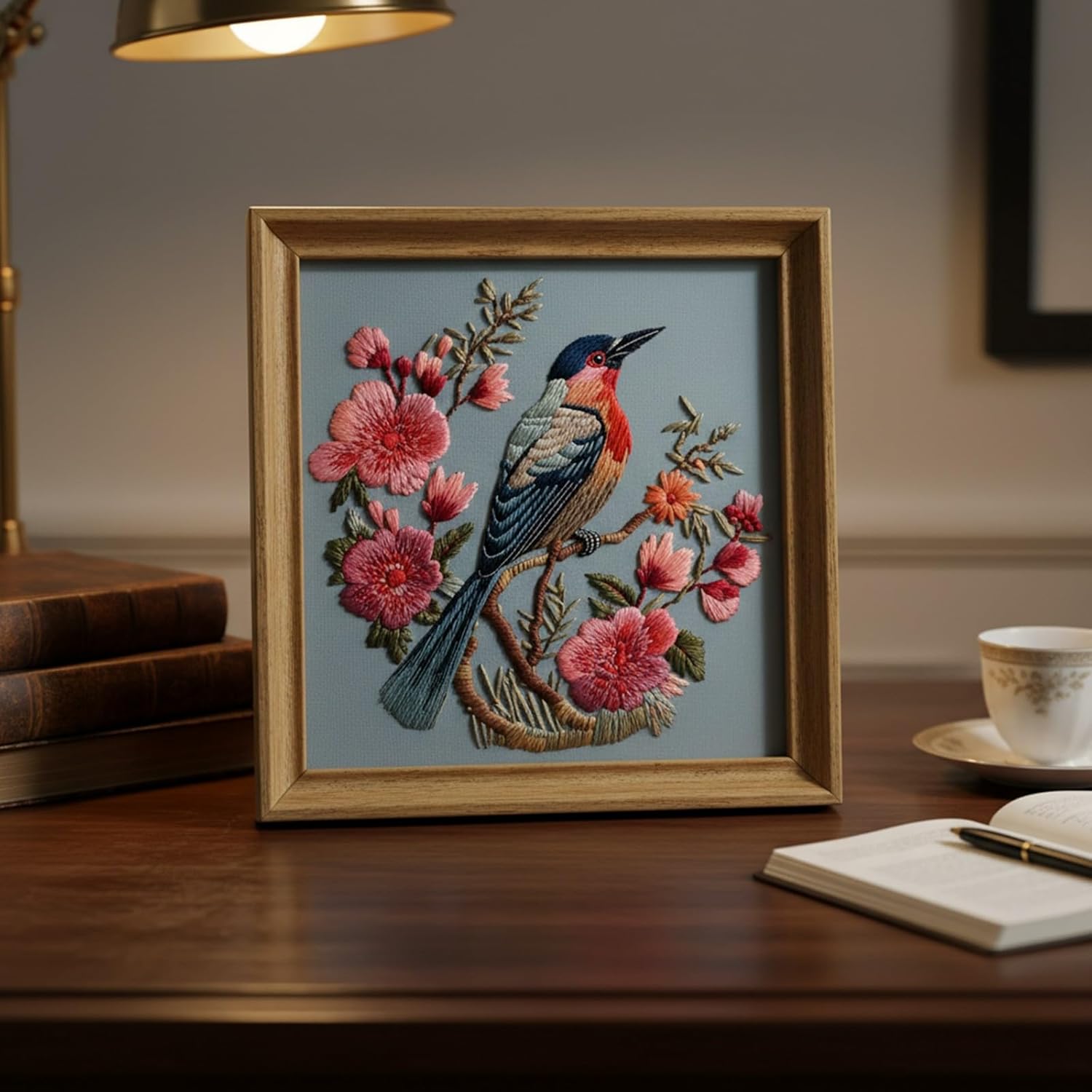 ARTopet 4Pcs Embroidery Kit for Beginners Cross Stitch Kits Needlepoint Set Colorful Bird Patterns Embroidery Thread Kit for Craft Lover Hand Stitch with 7.87in Hoop Threads Fabric-Birds