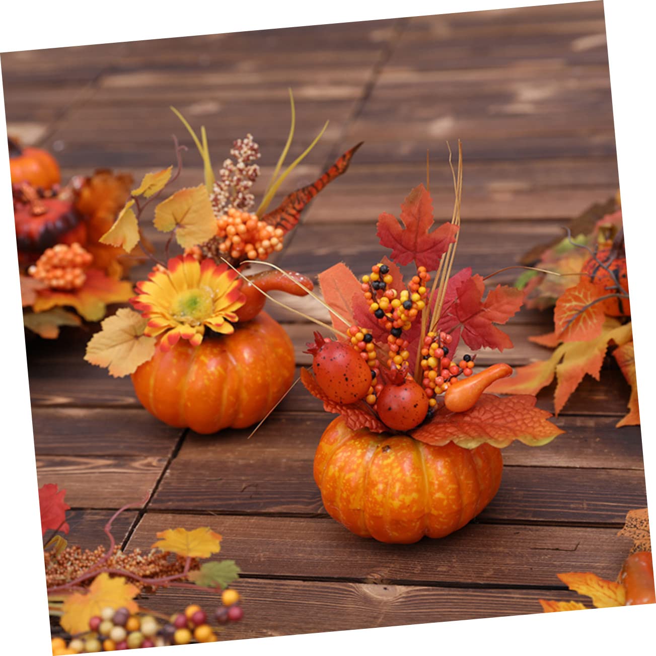 TOPBATHY 5 Stück Halloween Kürbis Kürbisornament Heimdekoration Künstlicher Halloween Pflanzendekoration Thanksgiving Dekoration Szenenlayout PVC